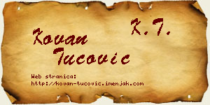 Kovan Tucović vizit kartica